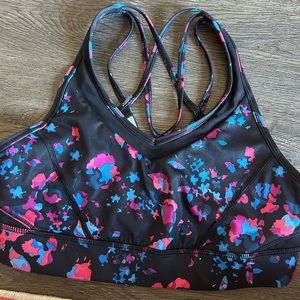 Lululemon black and floral sports bra